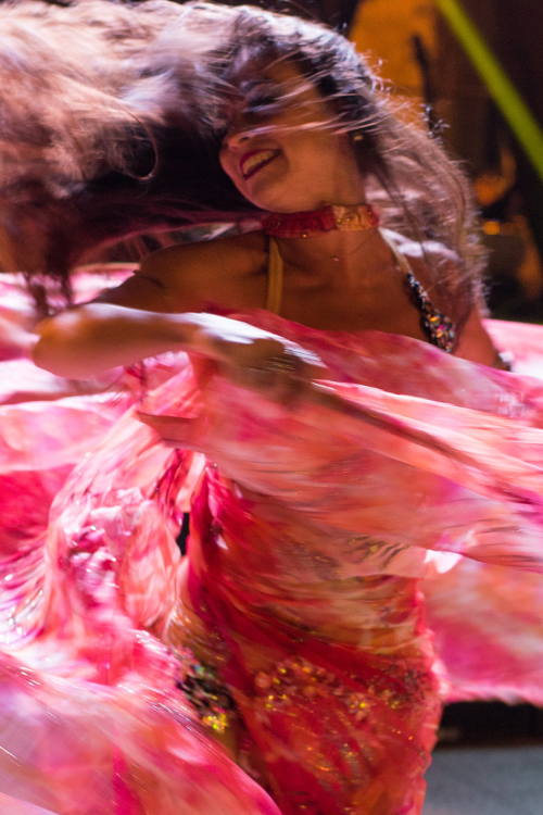 Cosmology of the Rose Images - rectangular edited small (500 × 750px)(6) Picture of a joyful woman swirling around with her bright pink skirts making a wise circle around her with the motion of the dance